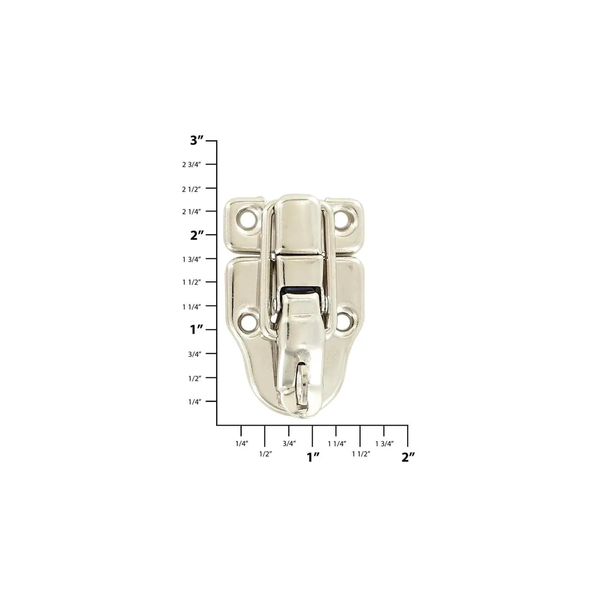 2 3/8" Nickel, Drawbolt w/ Padlock Loop, Steel, #L-2789