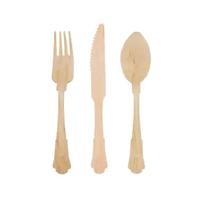 8" Disposable Wood Flatware