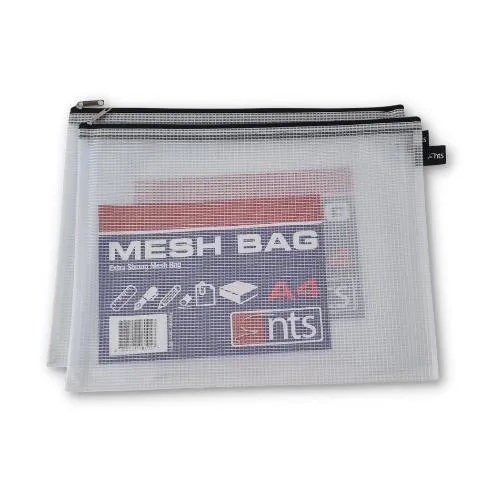 A4 Mesh Bag - Extra Strong with Zipper - Pack of 12 Assorted Colours