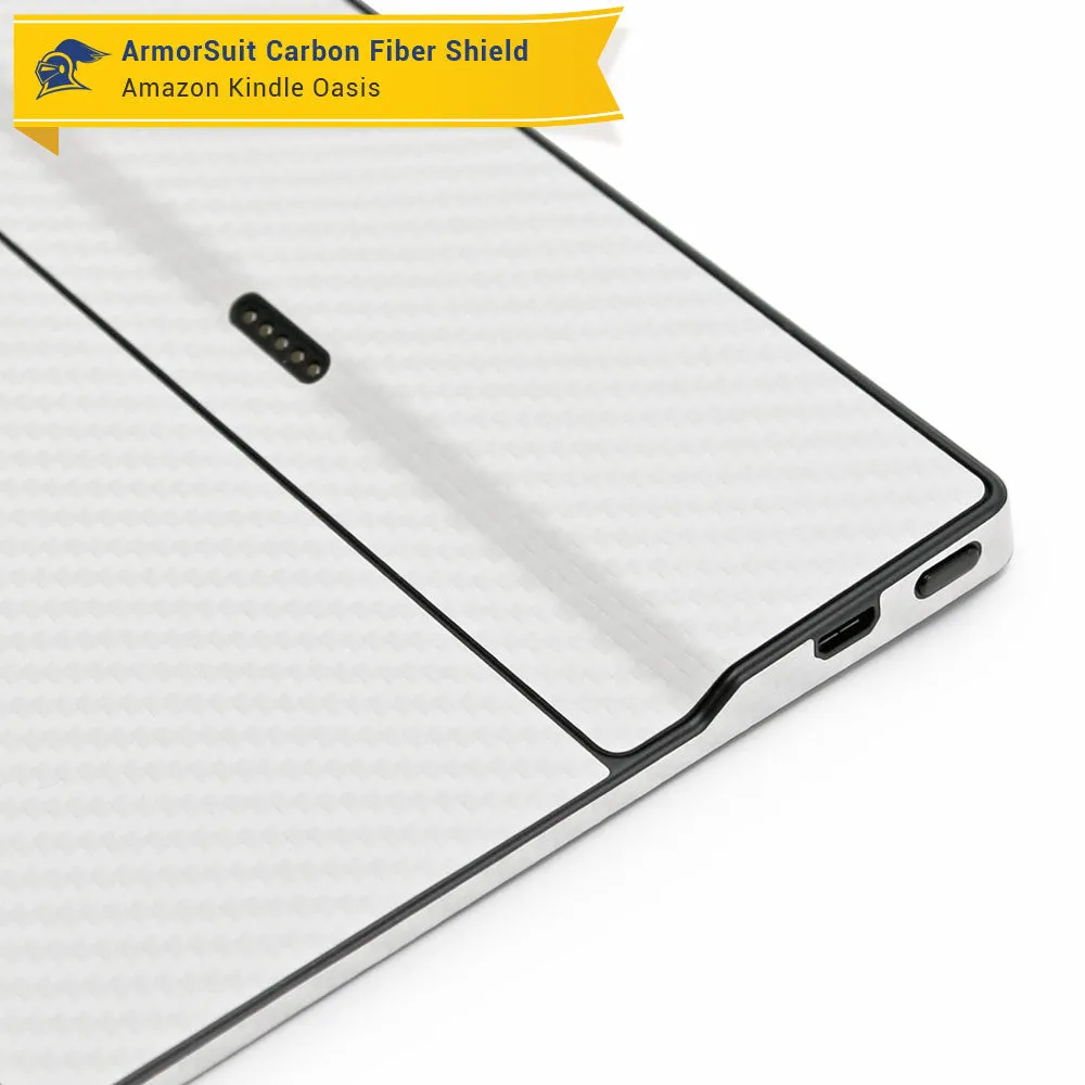 Amazon (First Generation) Kindle Oasis Screen Protector   White Carbon Fiber Skin