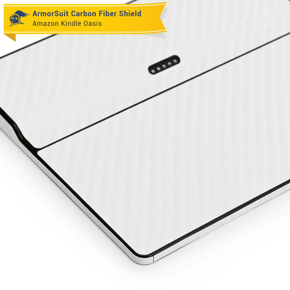 Amazon (First Generation) Kindle Oasis Screen Protector   White Carbon Fiber Skin