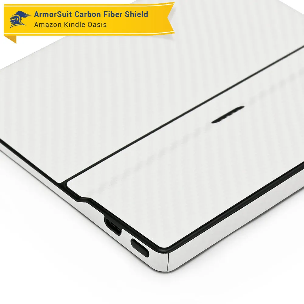 Amazon (First Generation) Kindle Oasis Screen Protector   White Carbon Fiber Skin