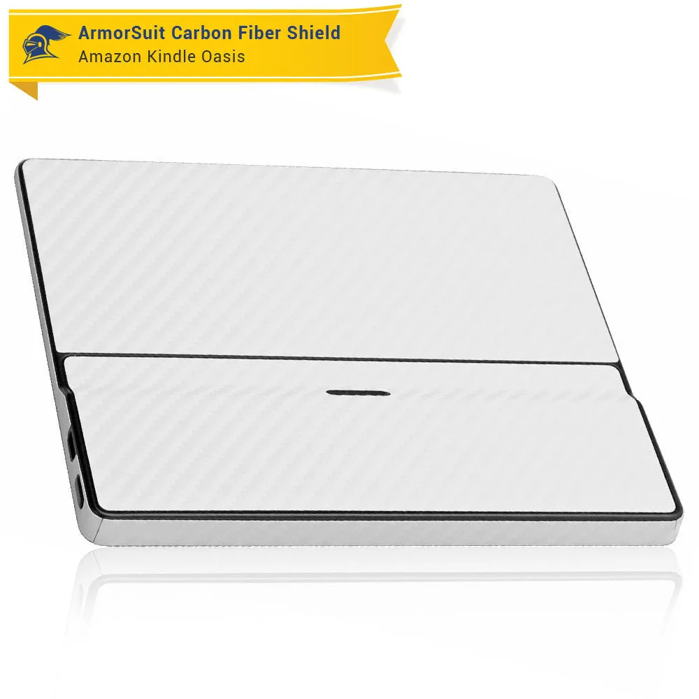 Amazon (First Generation) Kindle Oasis Screen Protector   White Carbon Fiber Skin