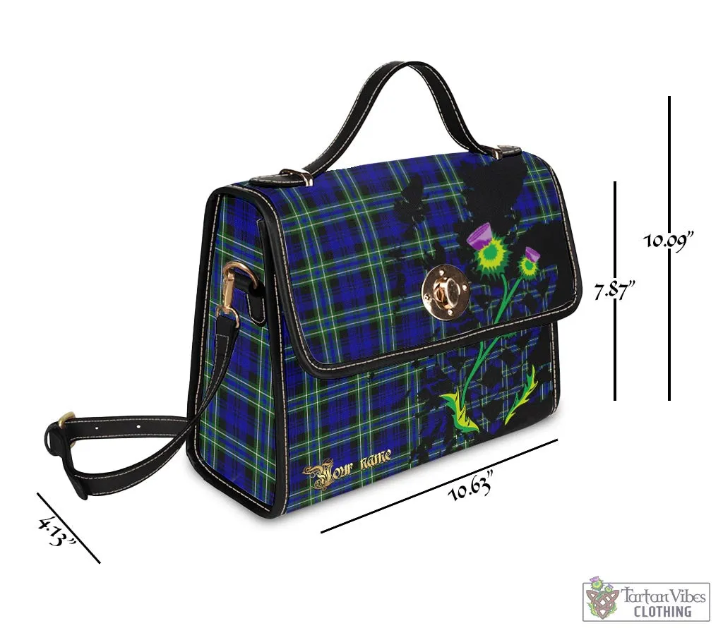 Arbuthnot Modern Tartan Waterproof Canvas Bag with Scotland Map and Thistle Celtic Accents
