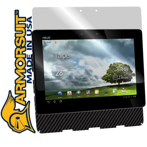 ASUS Eee Pad Transformer TF101 Screen Protector   Black Carbon Fiber Skin Protector