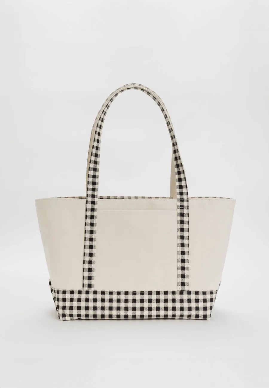Baggu Medium Heavyweight Canvas Tote Black and White Gingham