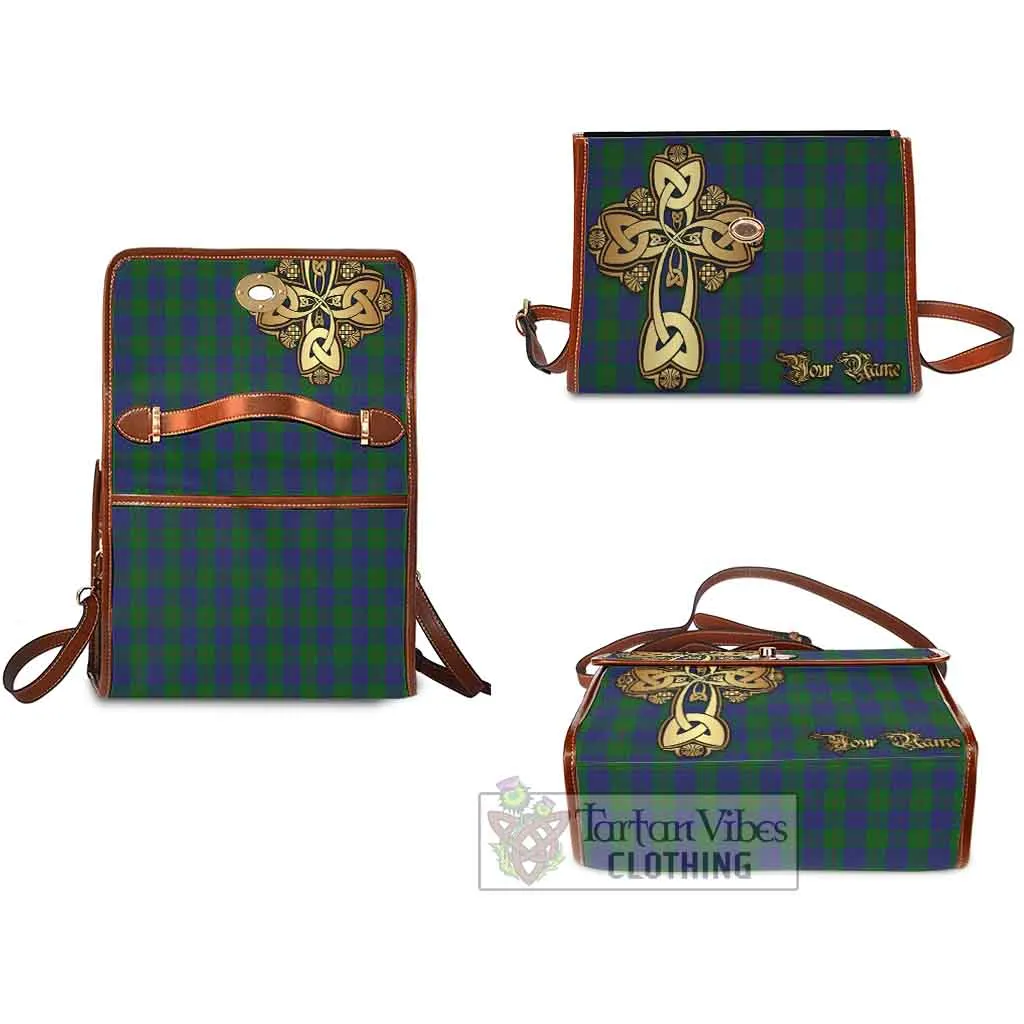 Barclay Tartan Waterproof Canvas Bag Golden Thistle Celtic Cross Style