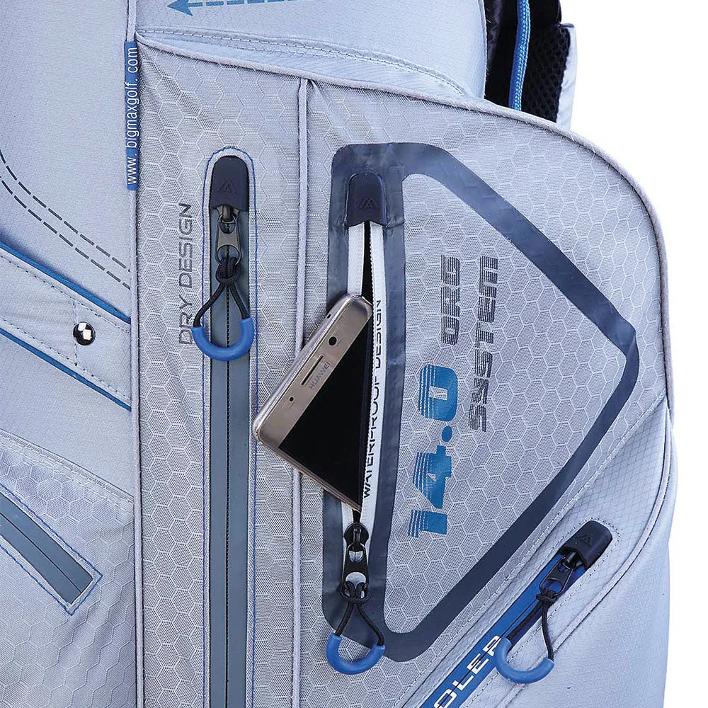 Big Max Dri Lite Silencio Waterproof Cart Bag - Navy/Orange