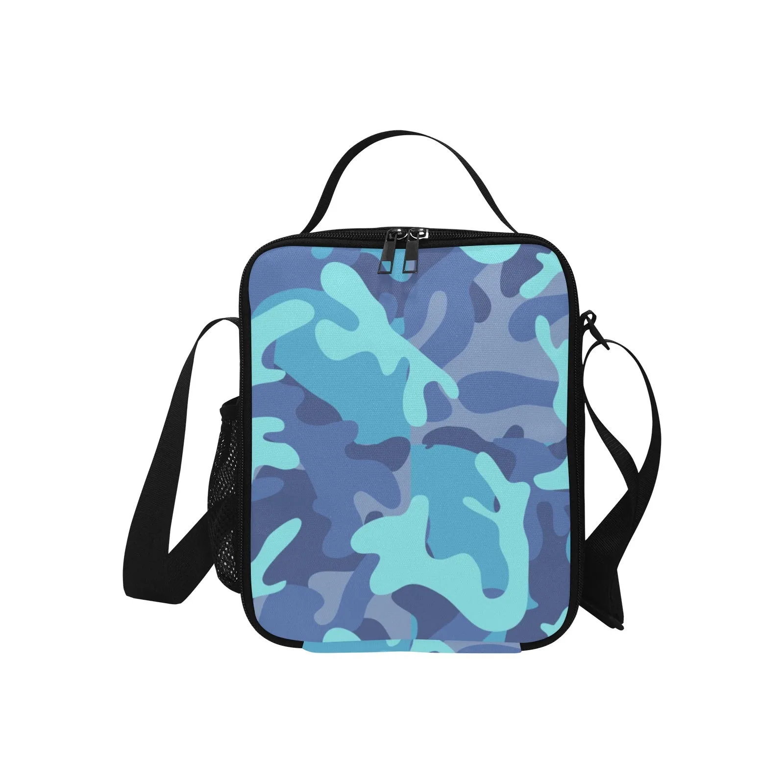 Blue Camo Lunch Bag for Kids - Durable Nylon, Thermal Insulation