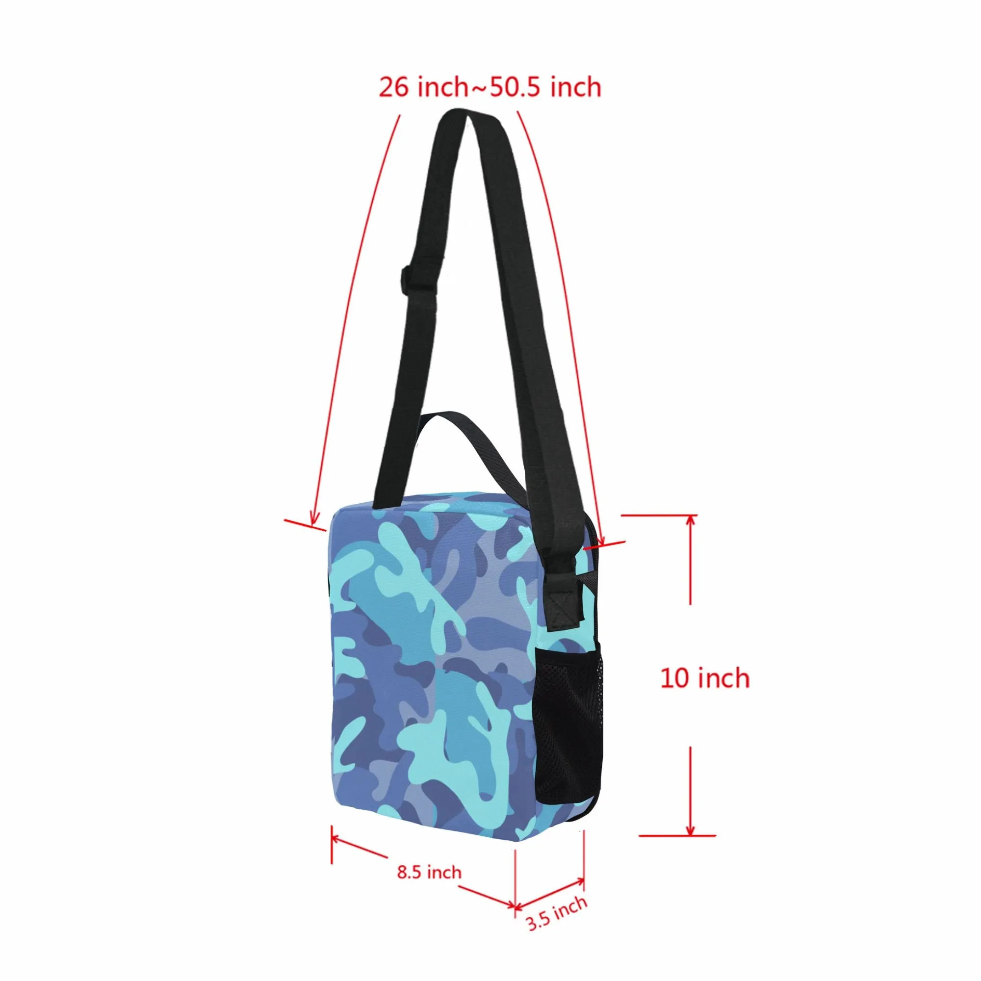 Blue Camo Lunch Bag for Kids - Durable Nylon, Thermal Insulation