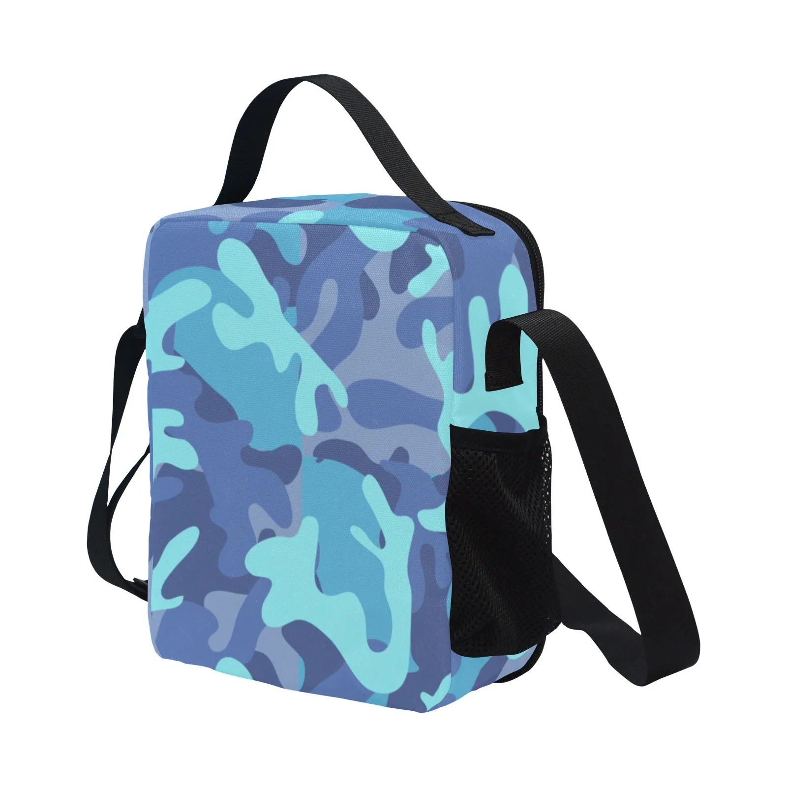 Blue Camo Lunch Bag for Kids - Durable Nylon, Thermal Insulation