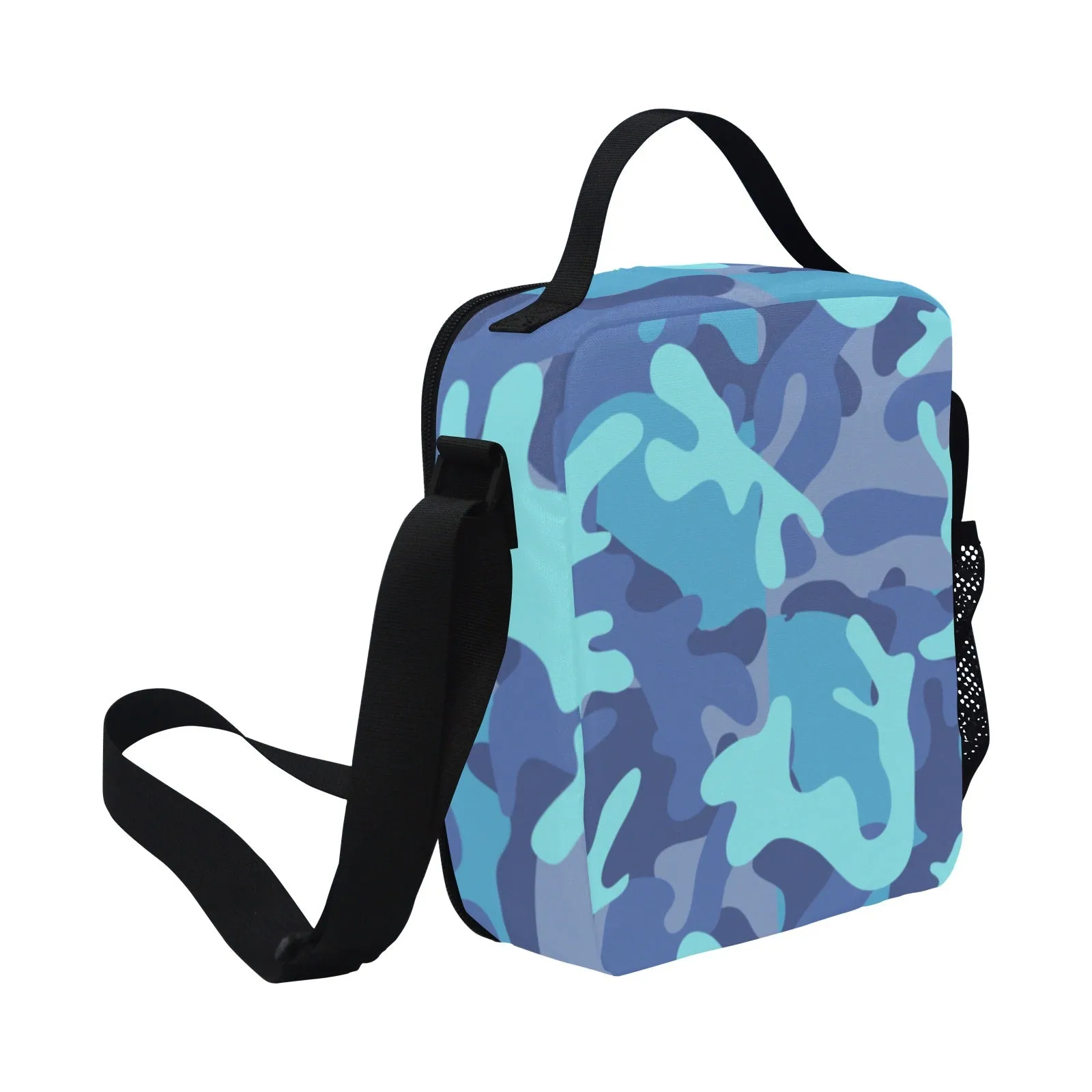 Blue Camo Lunch Bag for Kids - Durable Nylon, Thermal Insulation