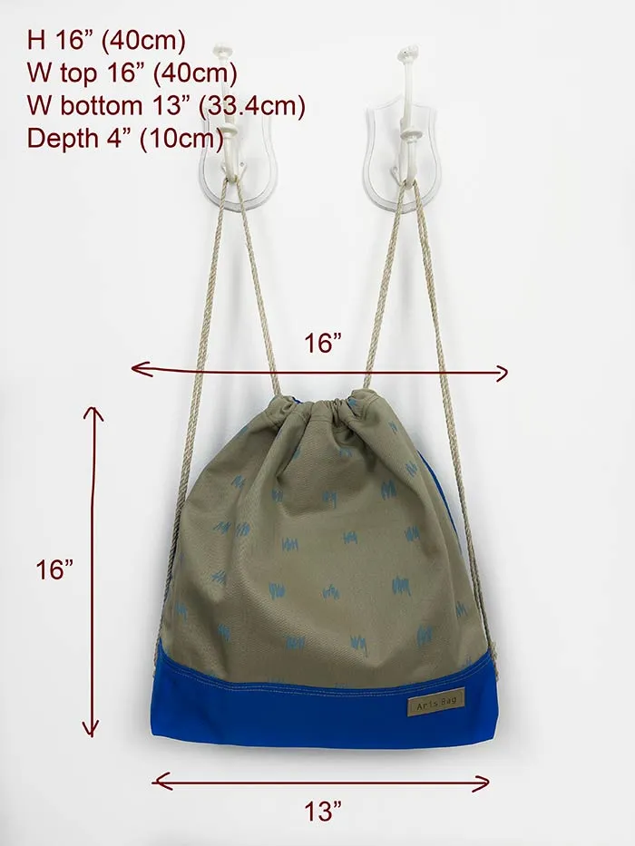 Blue Custom Drawstring Bag, Sport Drawstring Backpack