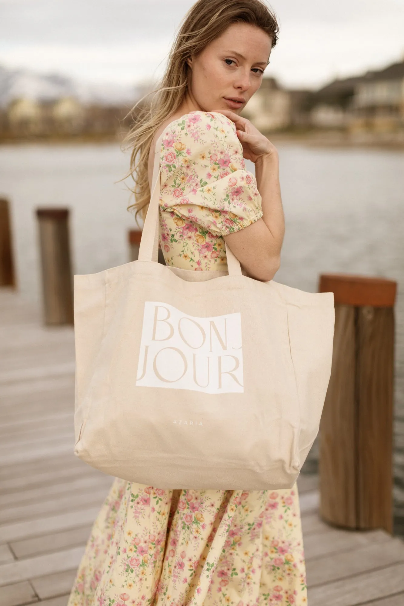 Bonjour Canvas Tote - Outlet