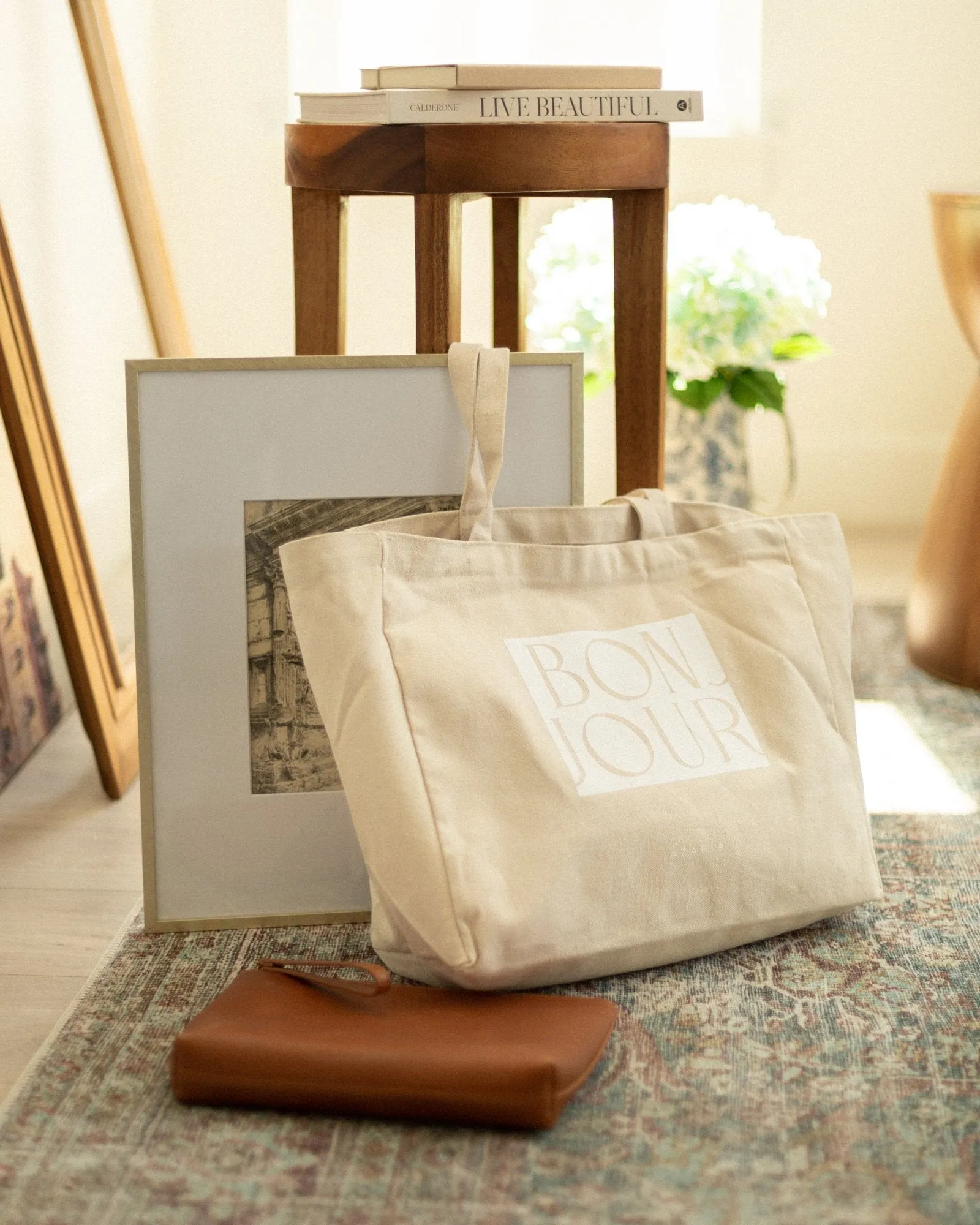 Bonjour Canvas Tote - Outlet