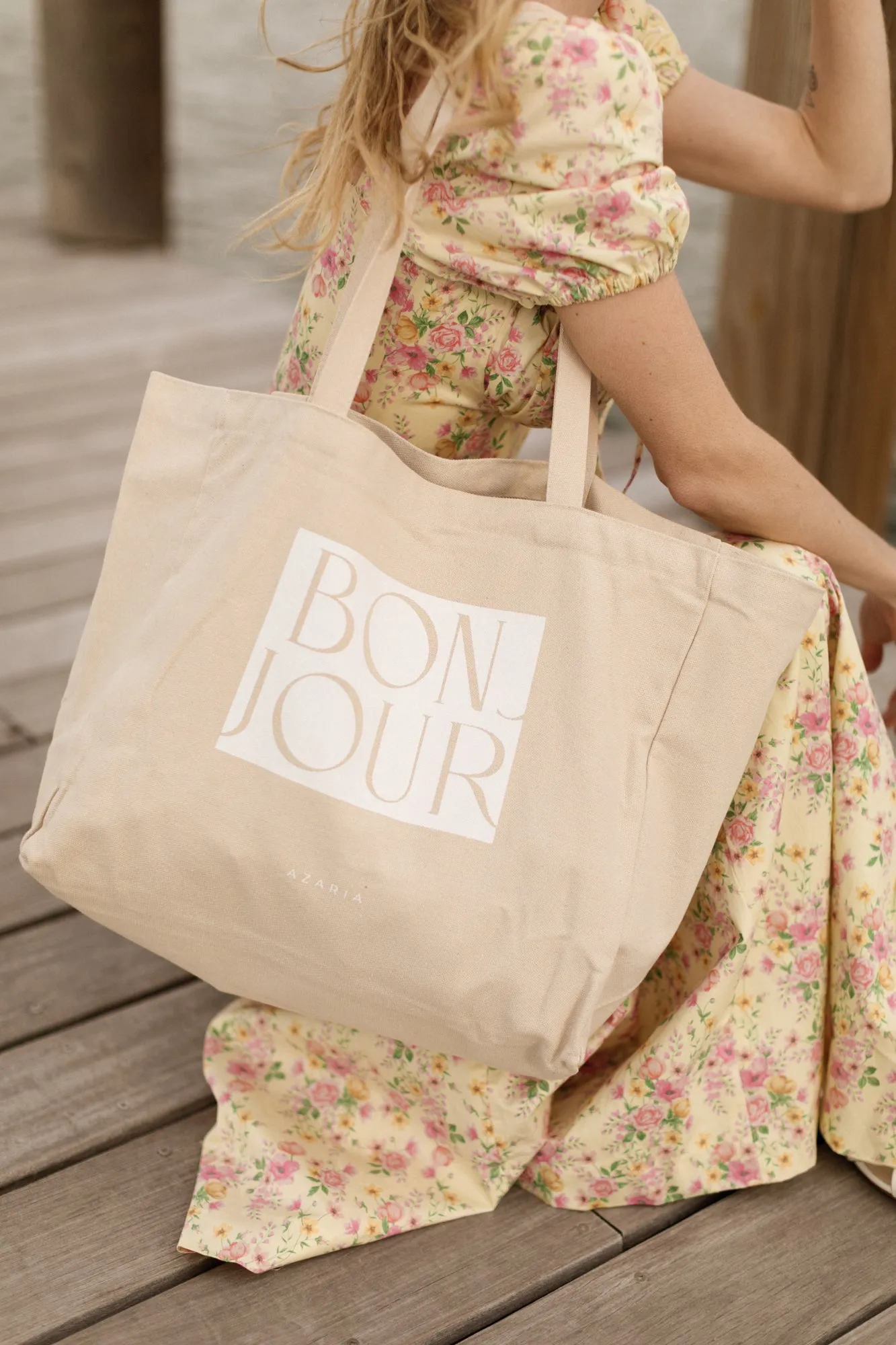 Bonjour Canvas Tote - Outlet