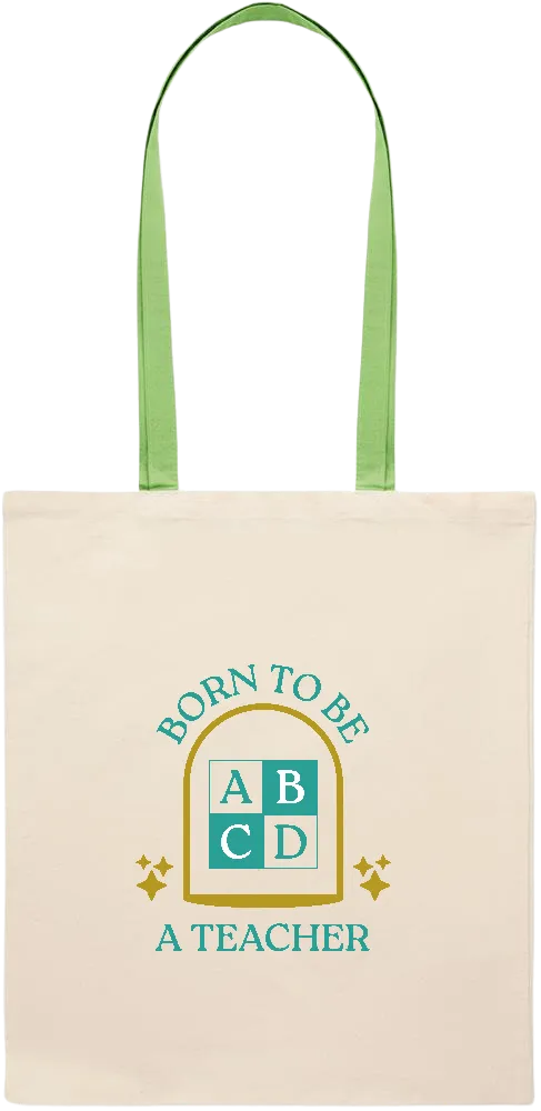Born to be a Teacher Design - Essential colored handle tote bag