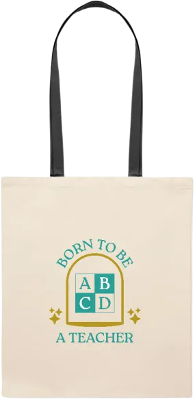 Born to be a Teacher Design - Essential colored handle tote bag