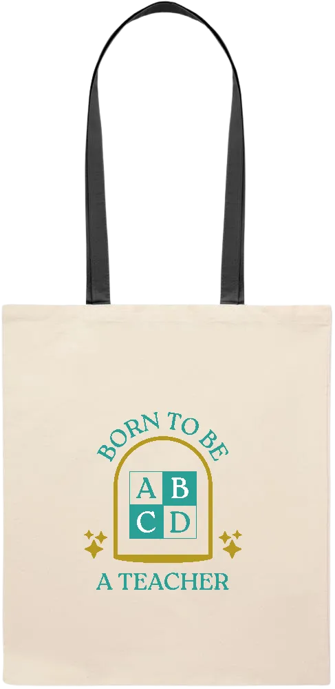 Born to be a Teacher Design - Essential colored handle tote bag