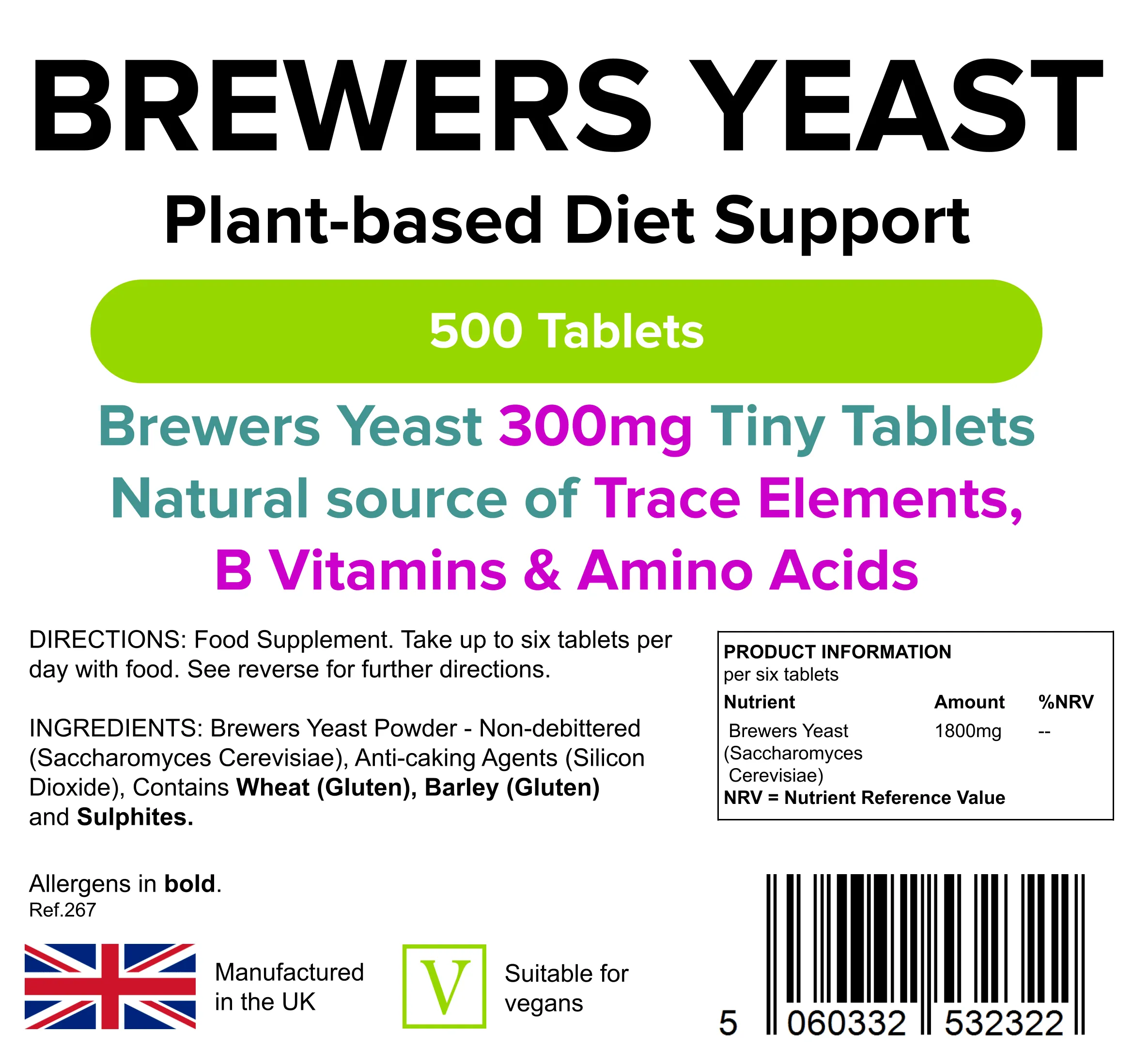 Brewers Yeast 300mg Tablets
