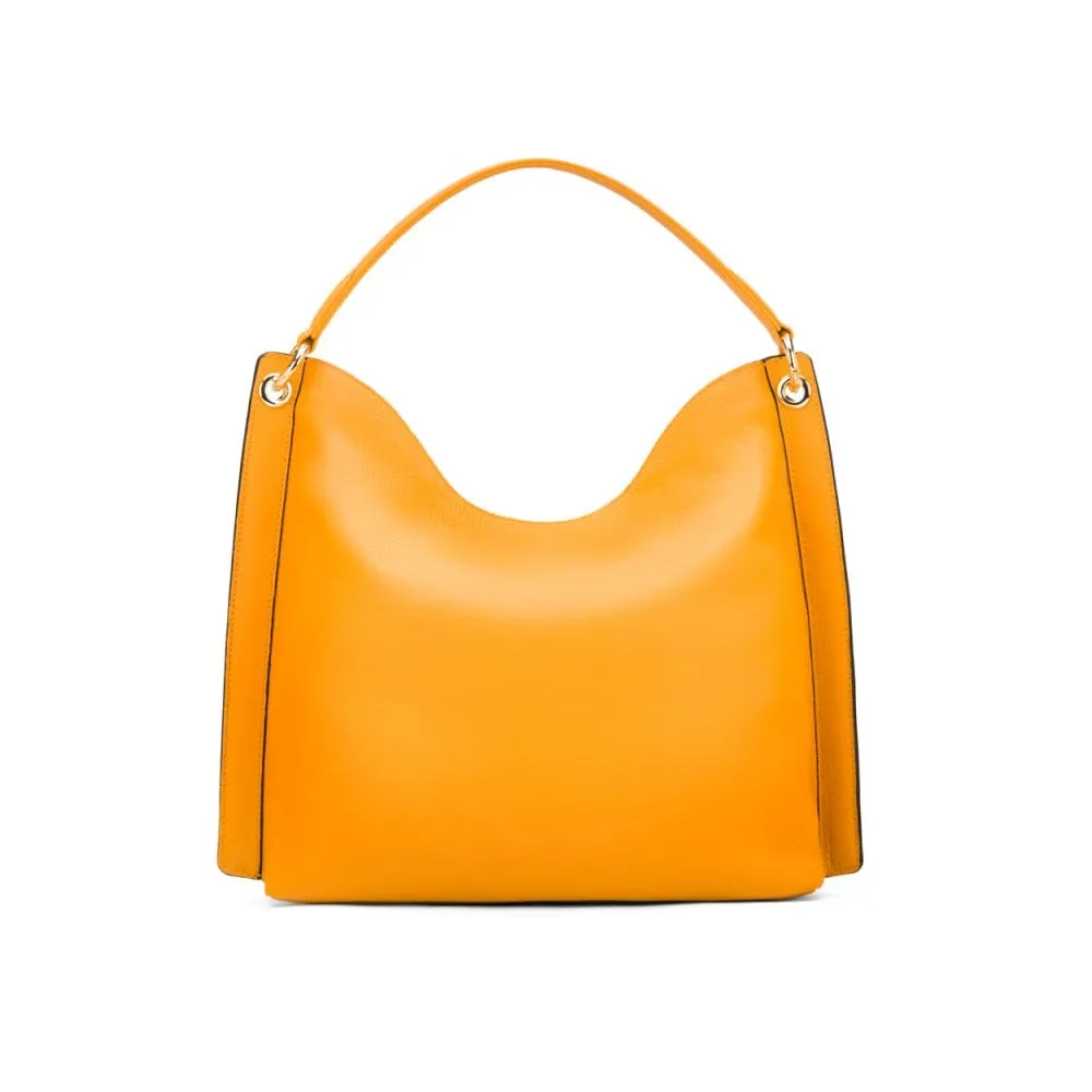 Carol Ann Slouchy Leather Shoulder Bag - Yellow