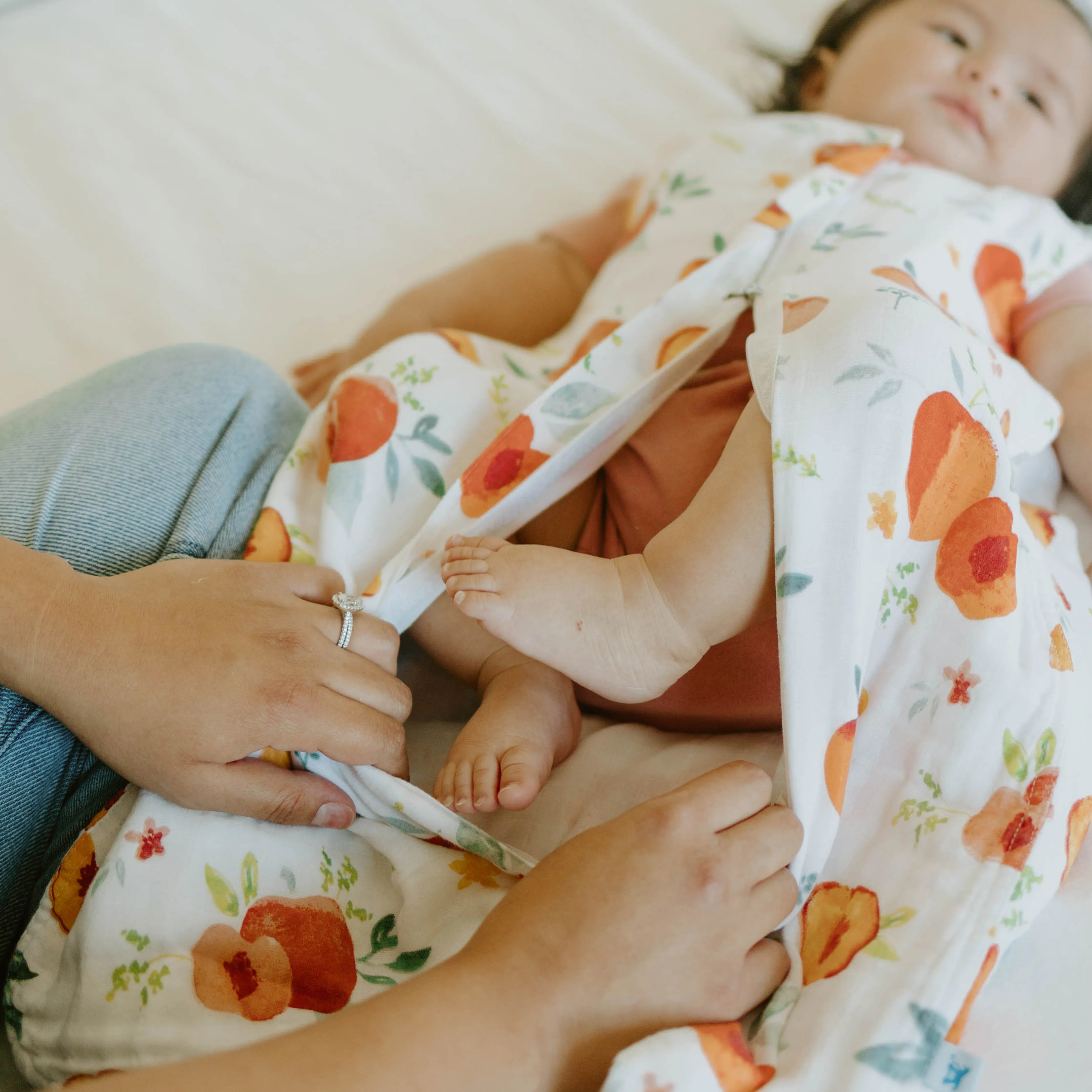 Cotton Muslin Sleep Bag - Georgia Peach