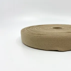 Cotton Twill Tape - Taupe - 25mm