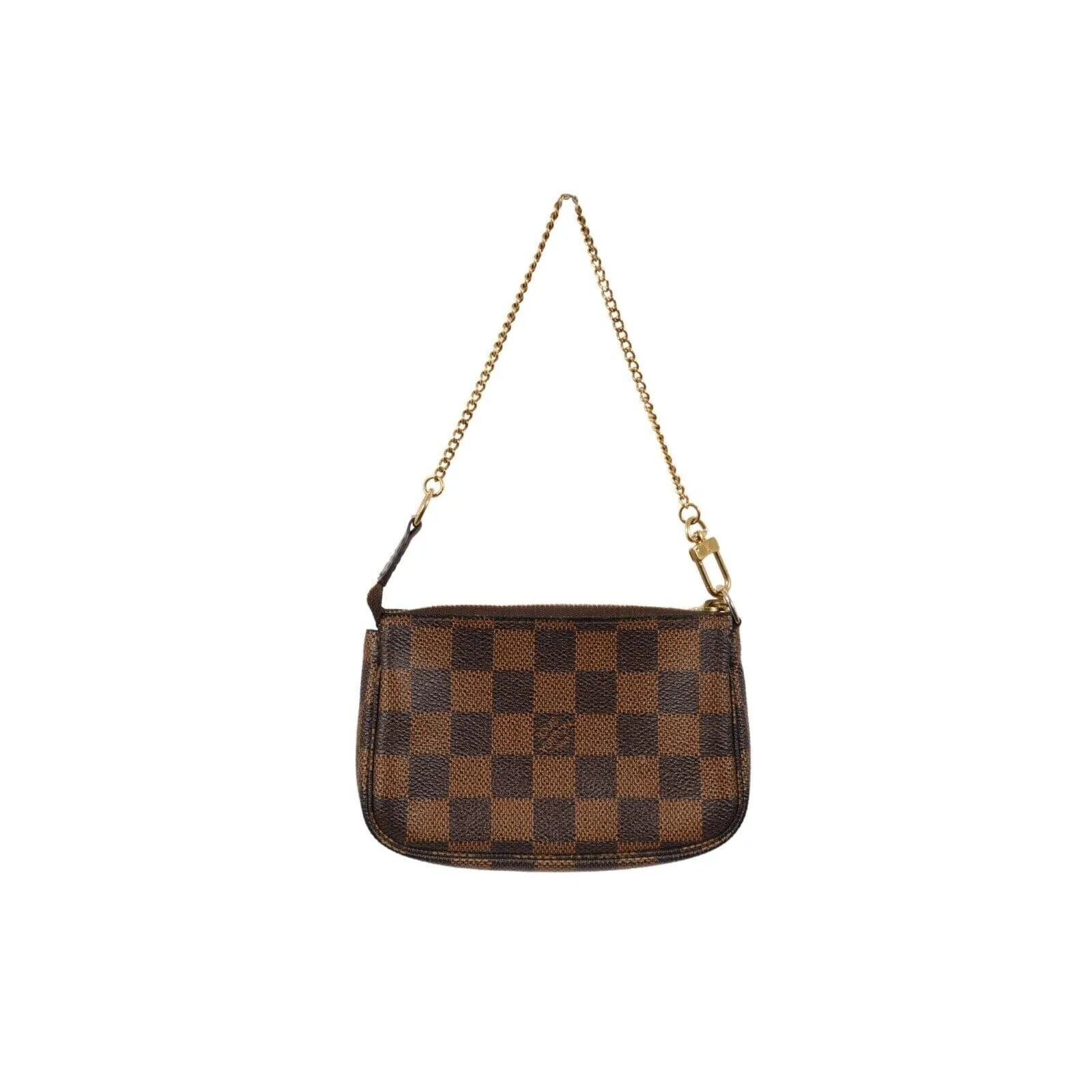 Damier Ebene Mini Pochette Accessories Brown Canvas Clutch