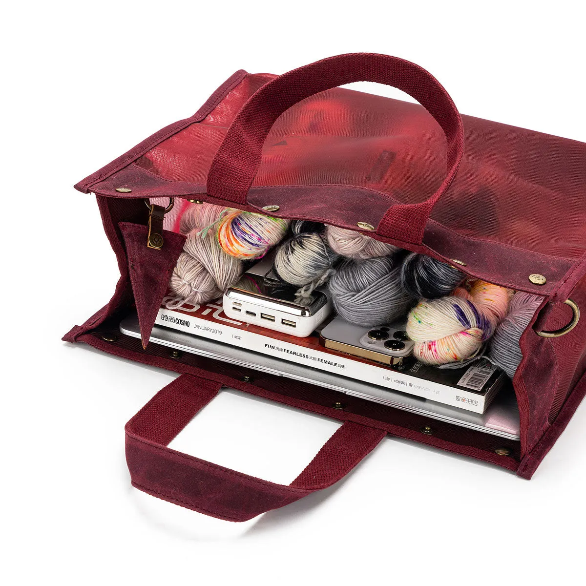 della Q Maker's Mesh Tote - Red