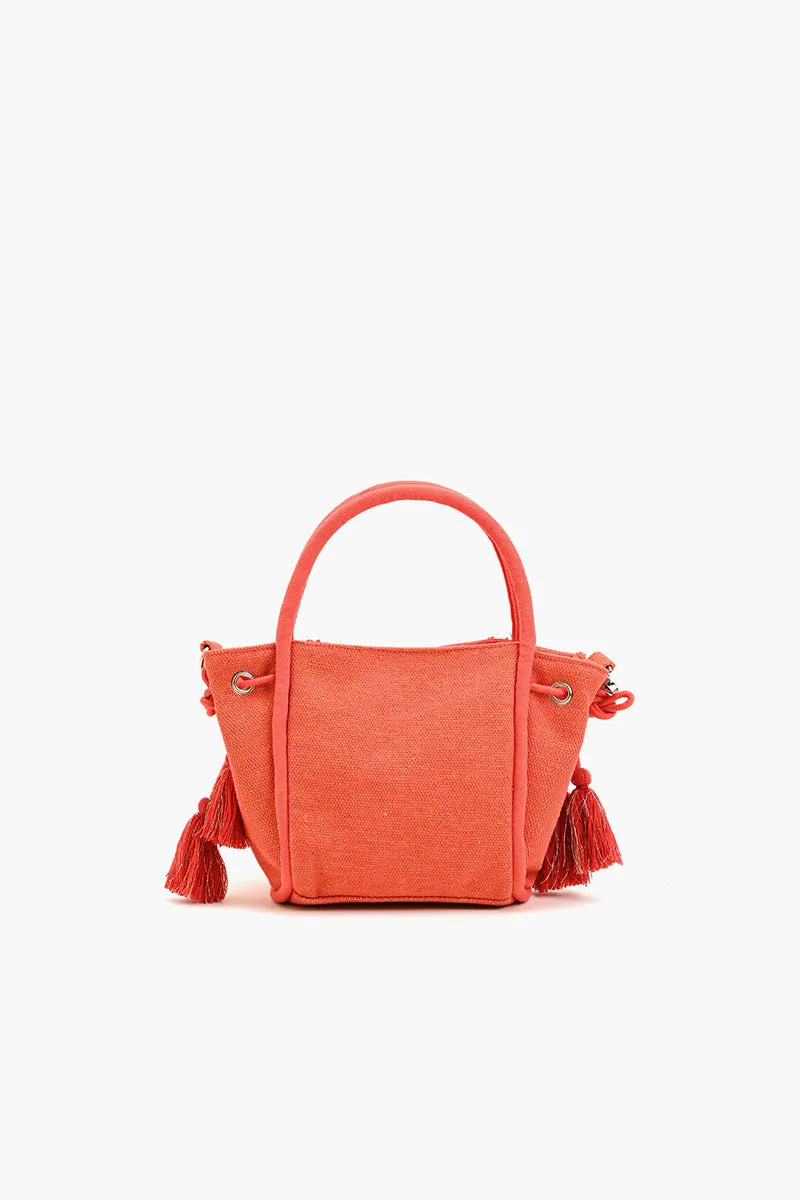 Embellished Top Handle Crossbody-OrangeWhite