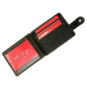 Embossed Leather Card Organizer Wallet - 3009