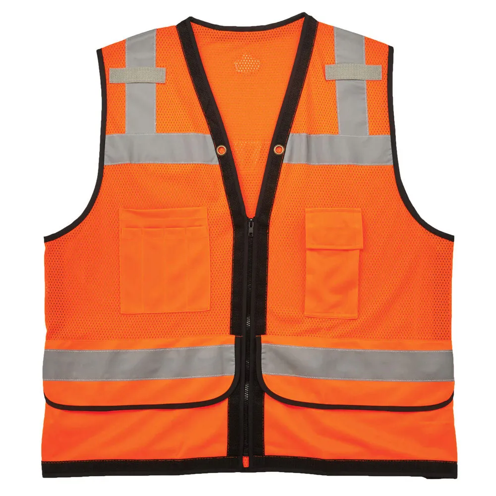 Ergodyne 23319 GloWear 8253HDZ Type R Class 2 Heavy-Duty Mesh Surveyors Vest, 4XL/5XL, HV Orange
