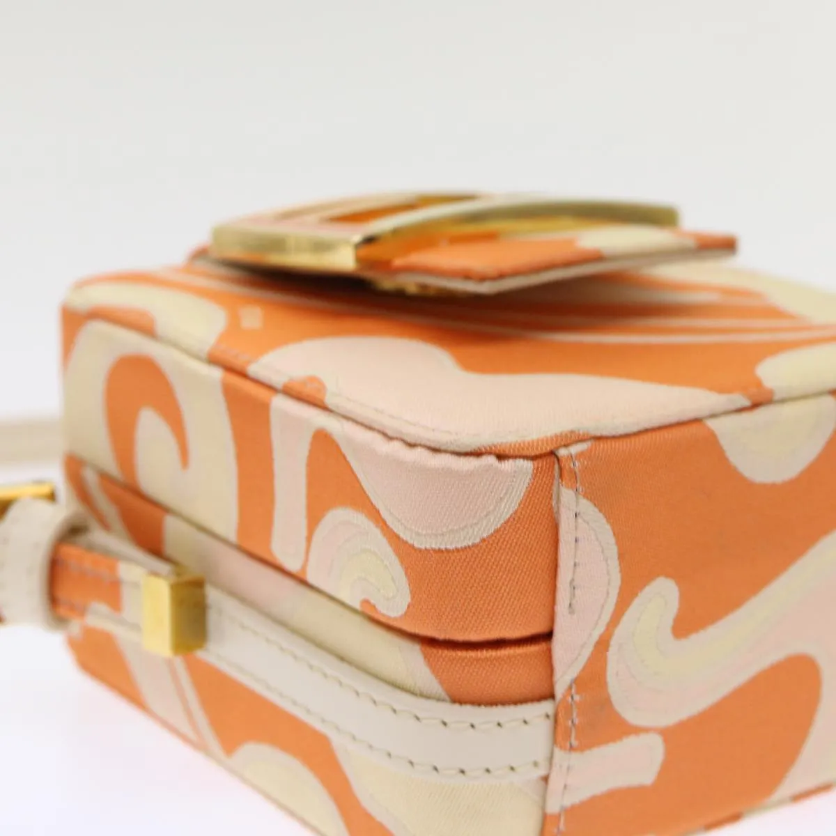 FENDI Mini Mamma Baguette Pouch Nylon Orange  46674
