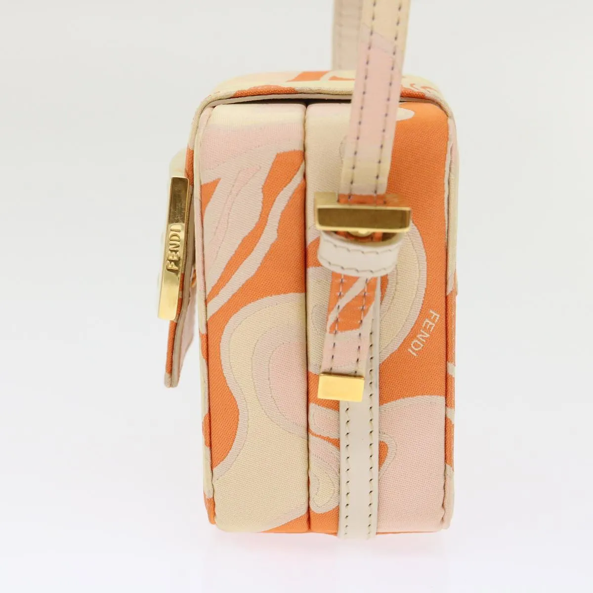 FENDI Mini Mamma Baguette Pouch Nylon Orange  46674