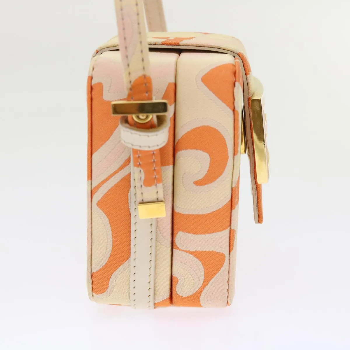 FENDI Mini Mamma Baguette Pouch Nylon Orange  46674