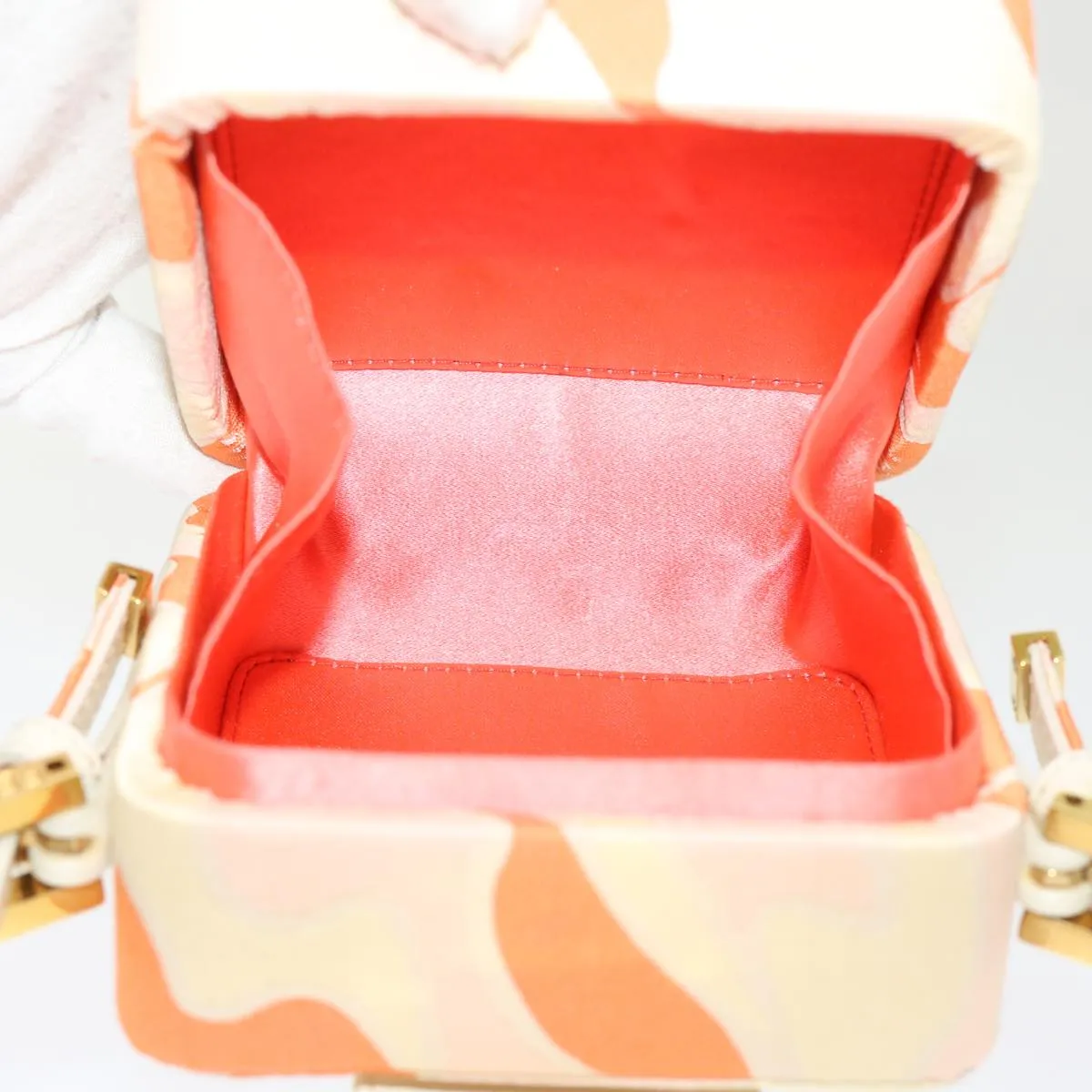 FENDI Mini Mamma Baguette Pouch Nylon Orange  46674