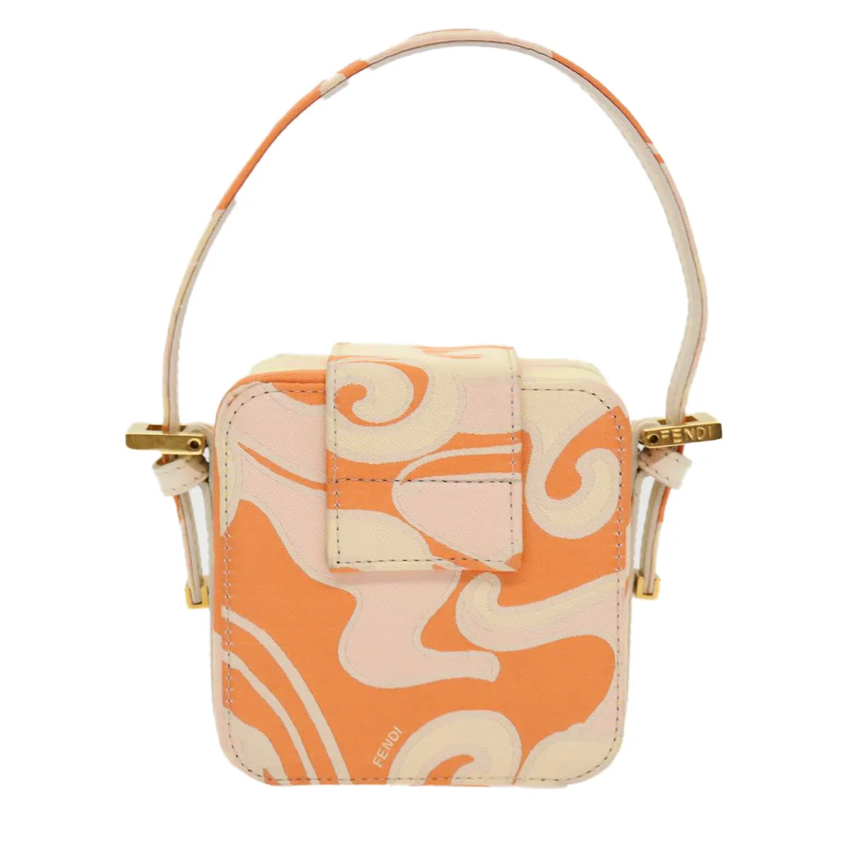 FENDI Mini Mamma Baguette Pouch Nylon Orange  46674