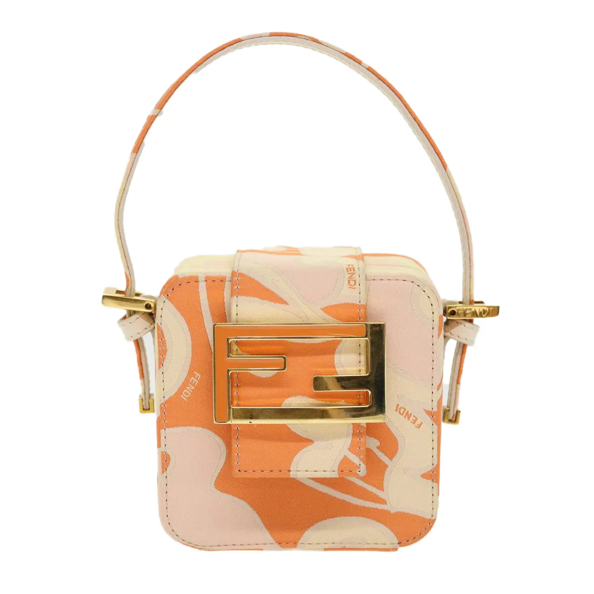 FENDI Mini Mamma Baguette Pouch Nylon Orange  46674
