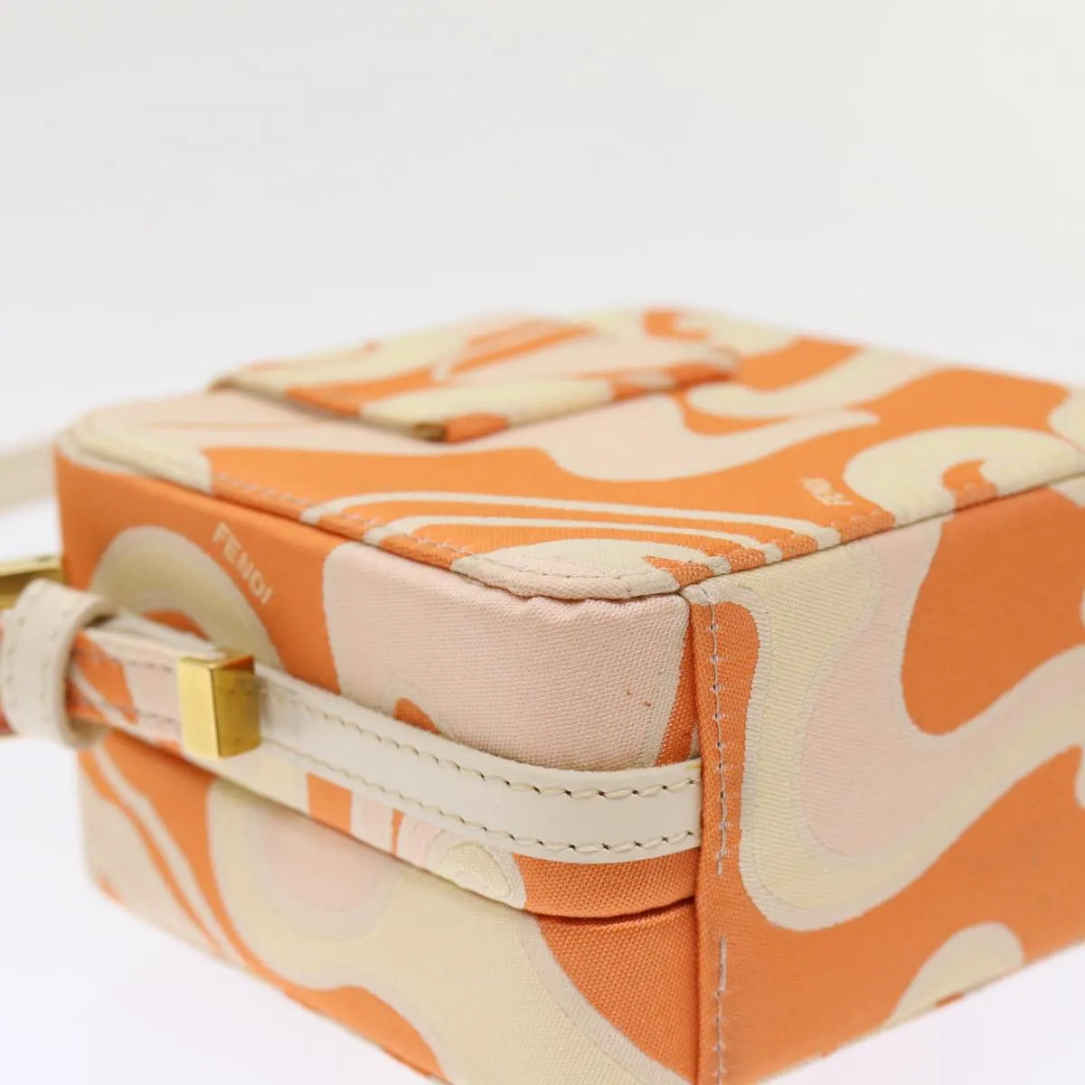 FENDI Mini Mamma Baguette Pouch Nylon Orange  46674