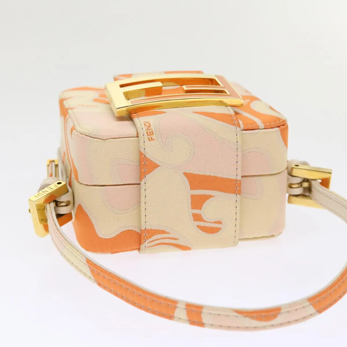 FENDI Mini Mamma Baguette Pouch Nylon Orange  46674