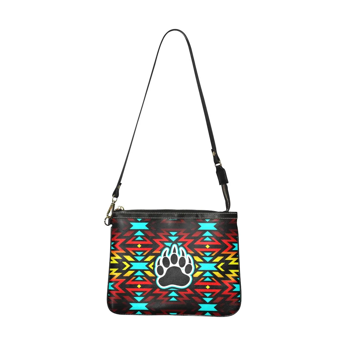 Fire Colors and Turquoise Bearpaw Small Shoulder Bag