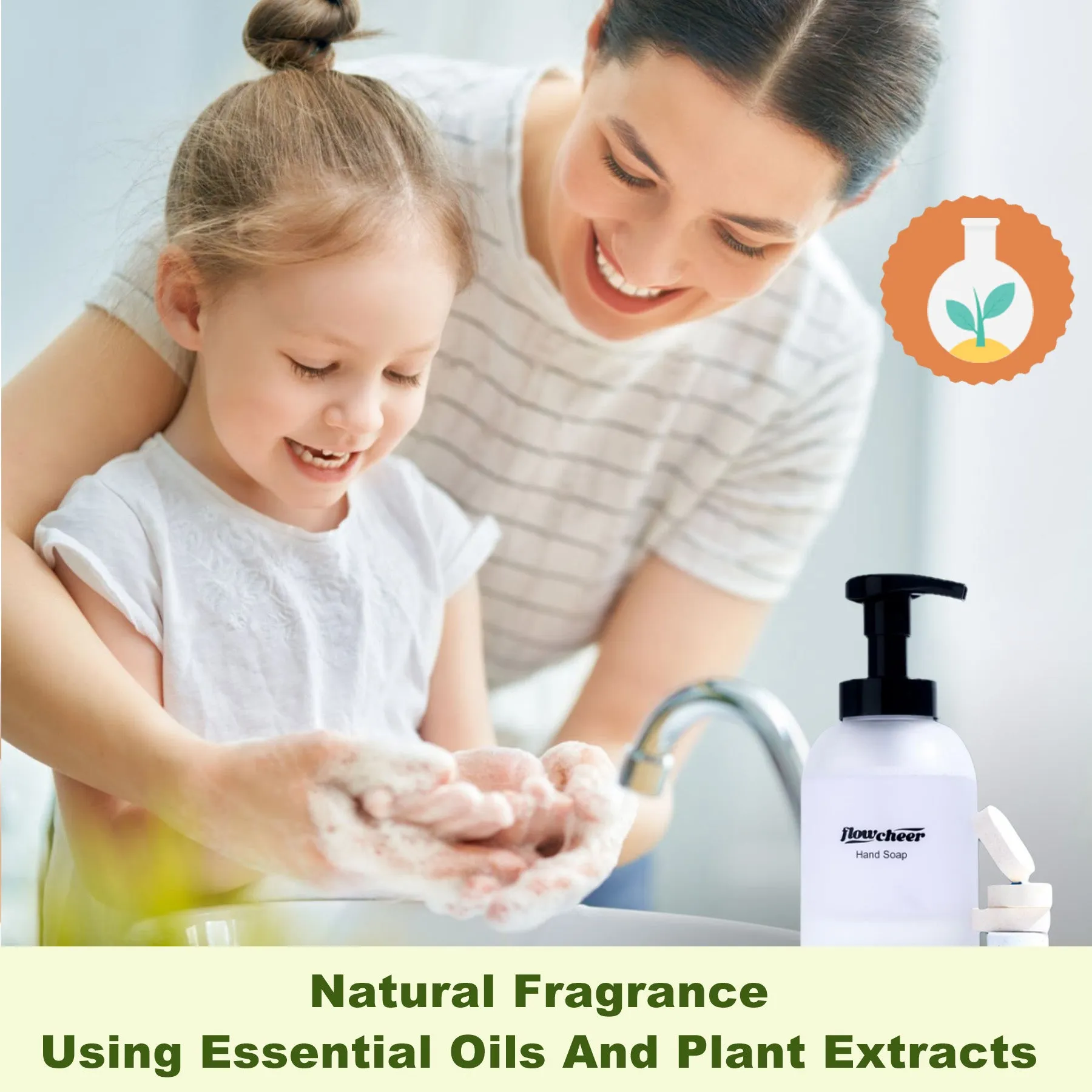 Foaming Hand Soap Tablet Refills-5 Sample Pack Hand Wash Tablets, Zero Waste Eco Friendly Cleaning Supplies-Fills 5 X 8 fl oz Refillable Foam Dispenser(40 Fl oz total)