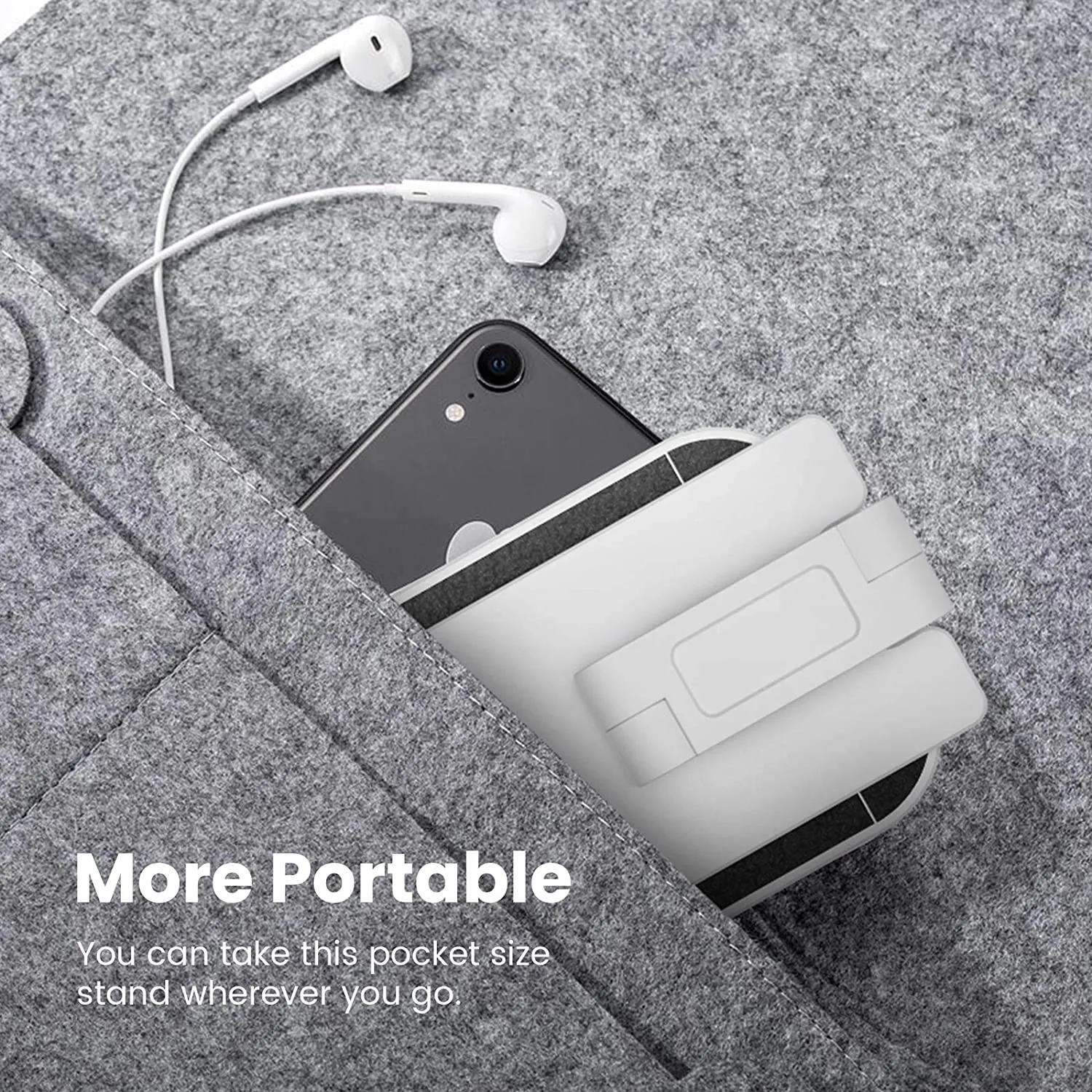 Foldable Angle Height Adjustable Desktop Tablet Phone Holder Stand-White