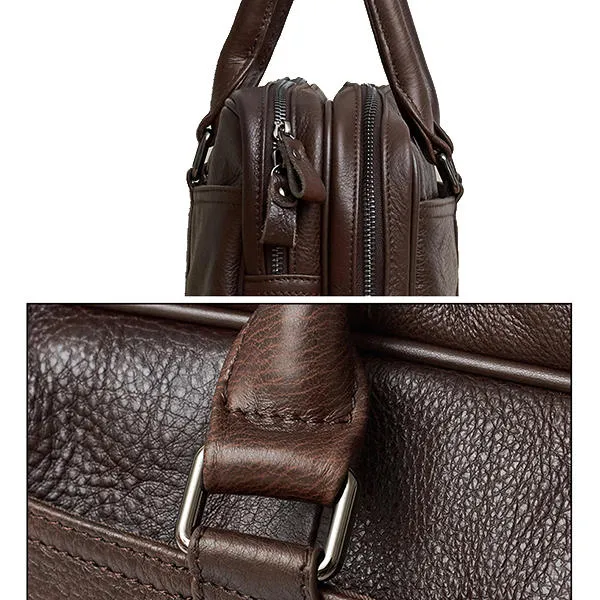 Genuine Leather Business Laptop Bag Briefcase Crossbody