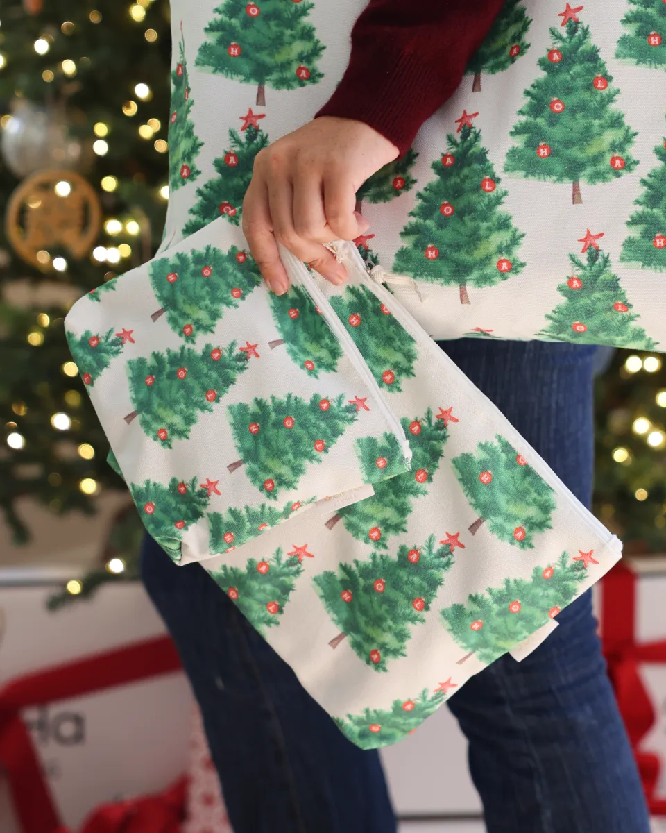 Green Quilt Cosmetic Bag, Large