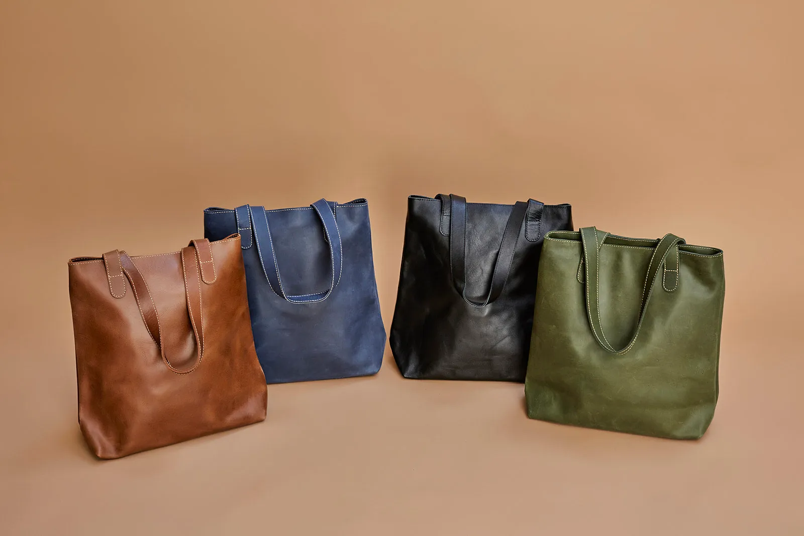 Hanna Leather Tote - Forest Green