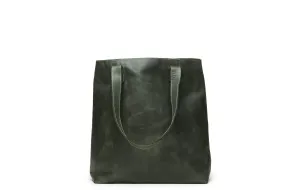 Hanna Leather Tote - Forest Green