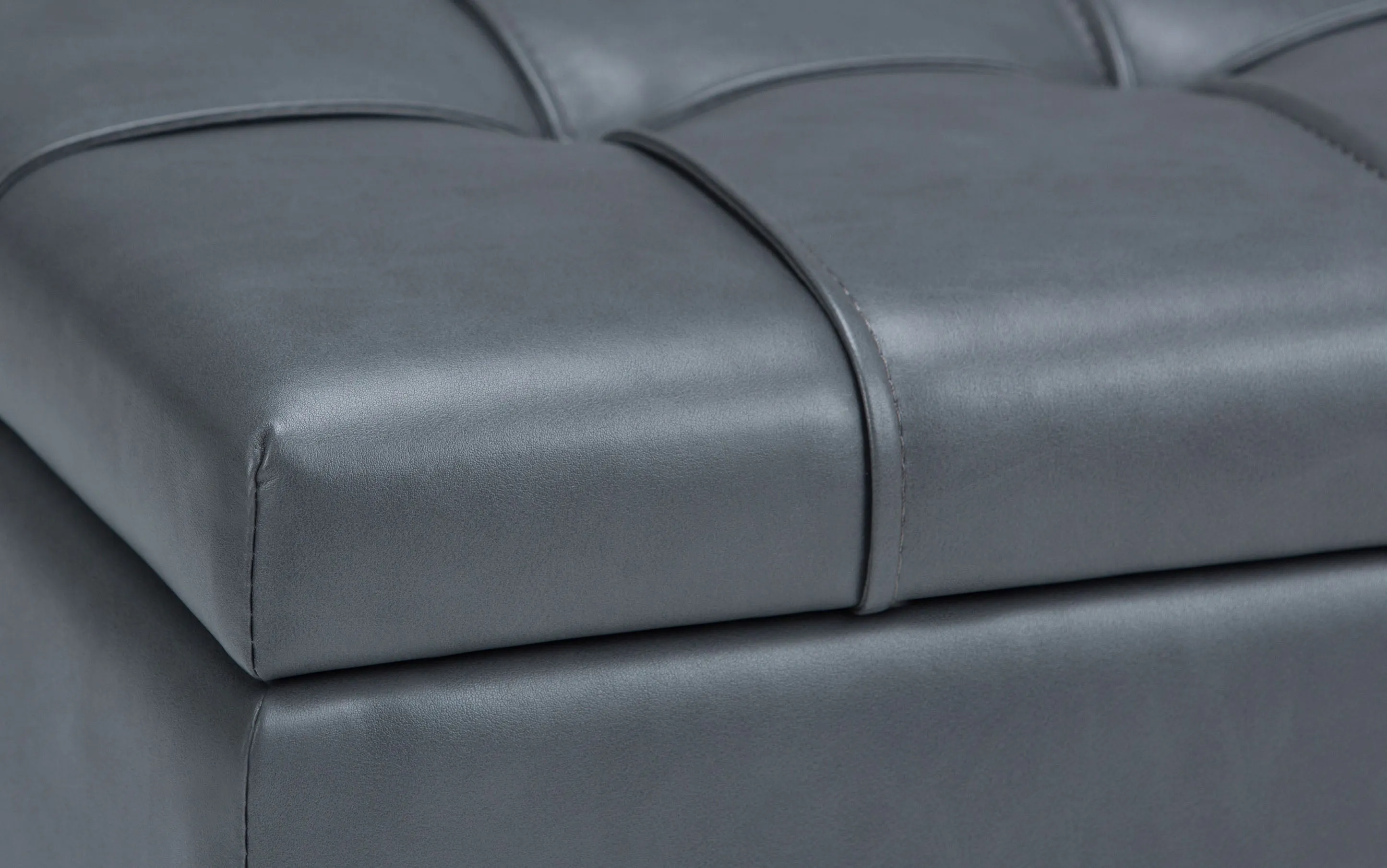 Harrison Coffee Table Ottoman in Vegan Leather