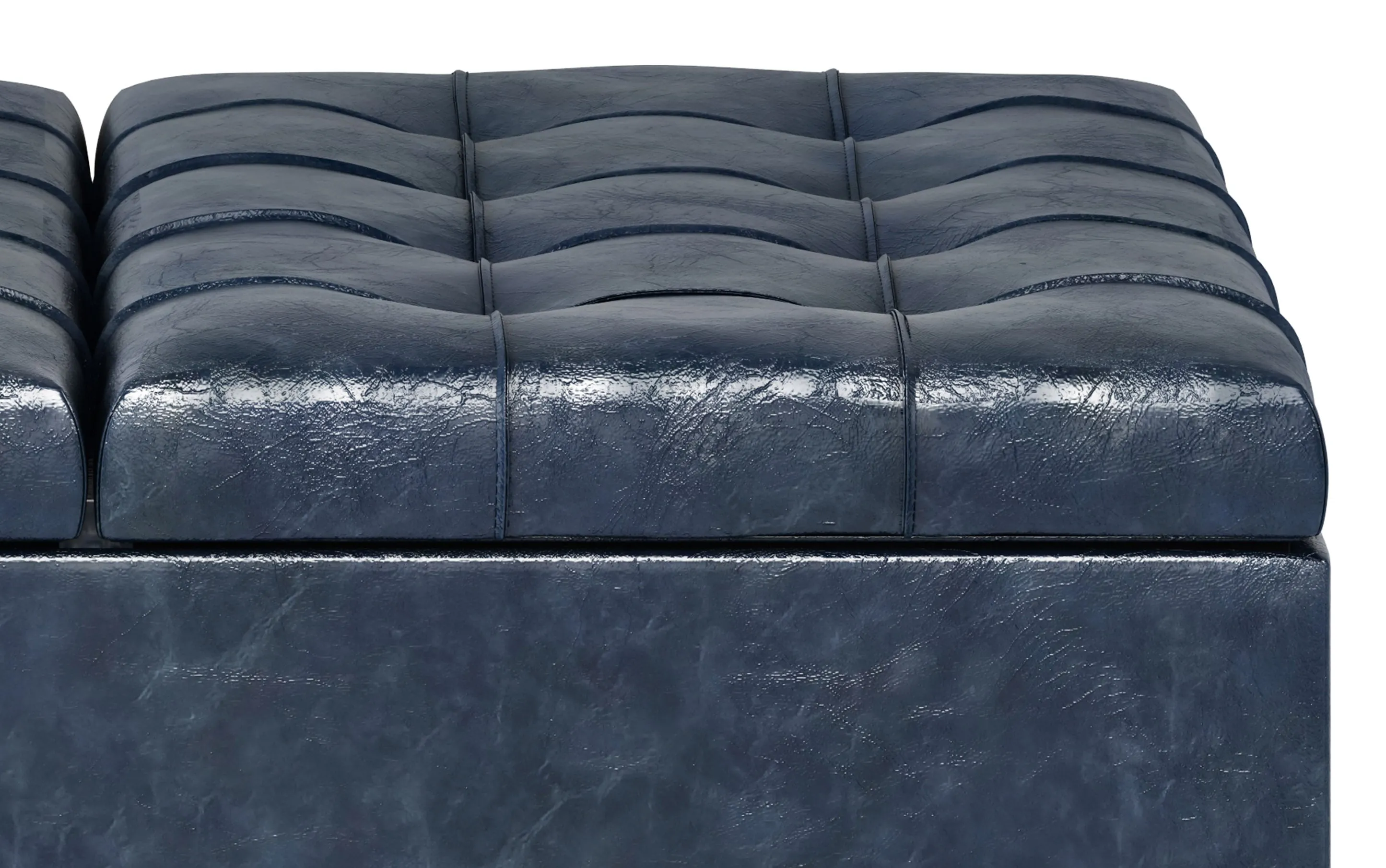Harrison Coffee Table Ottoman in Vegan Leather