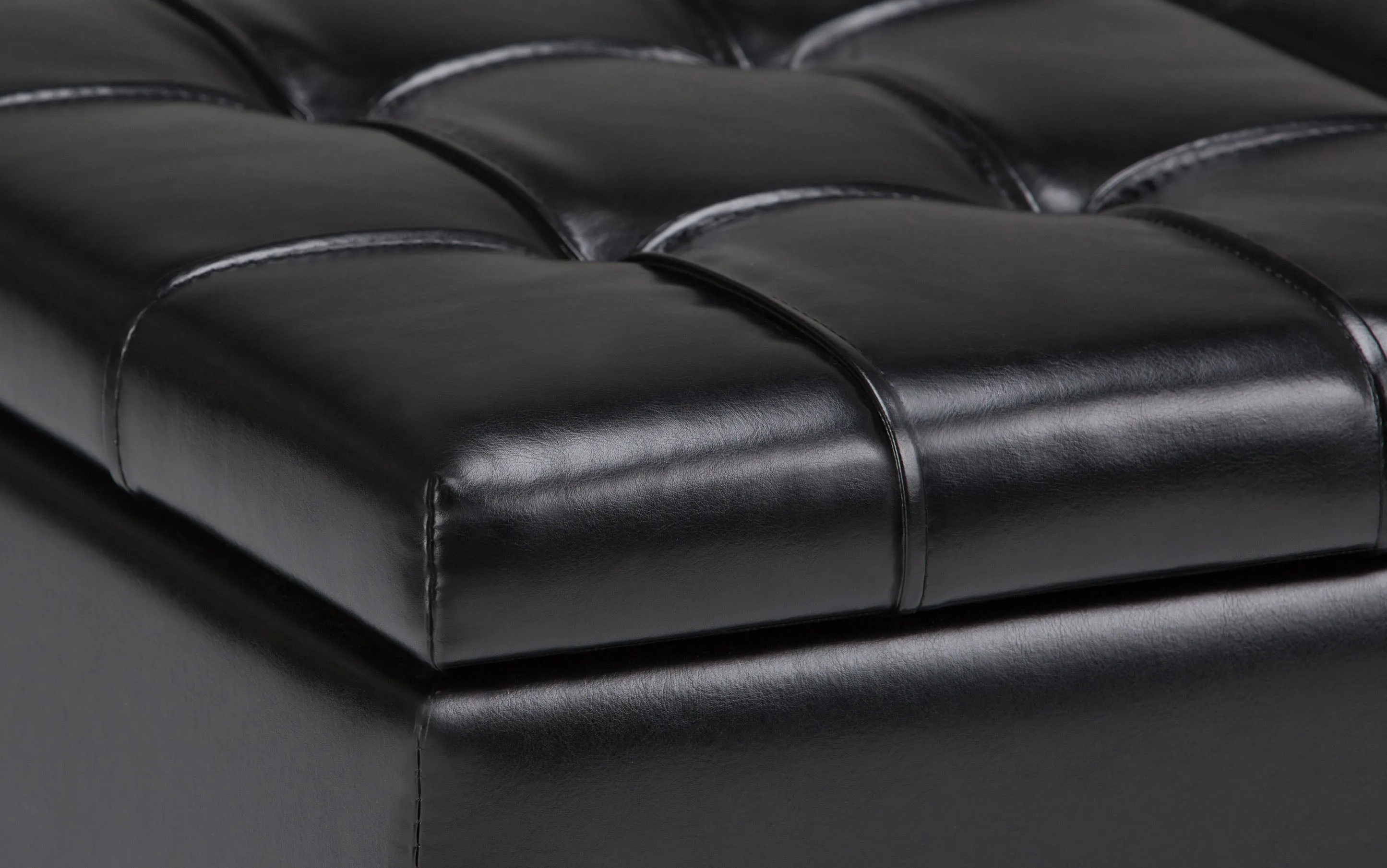 Harrison Coffee Table Ottoman in Vegan Leather